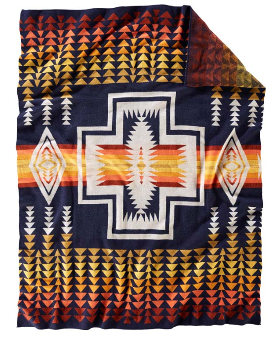 Pendleton Knit Jacquard Throw - Navy - BKPD6