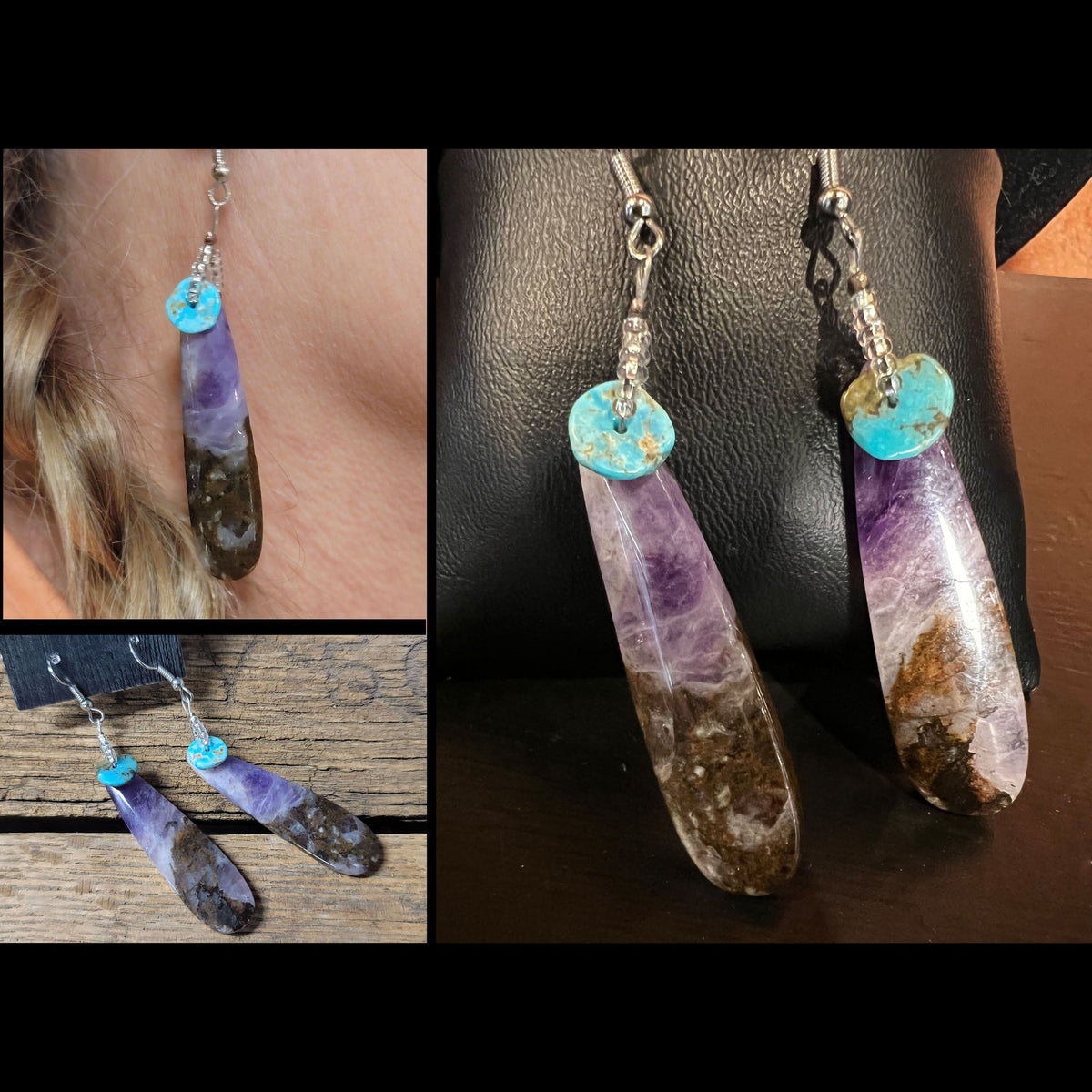 Amethyst/Turquoise Earrings - E812