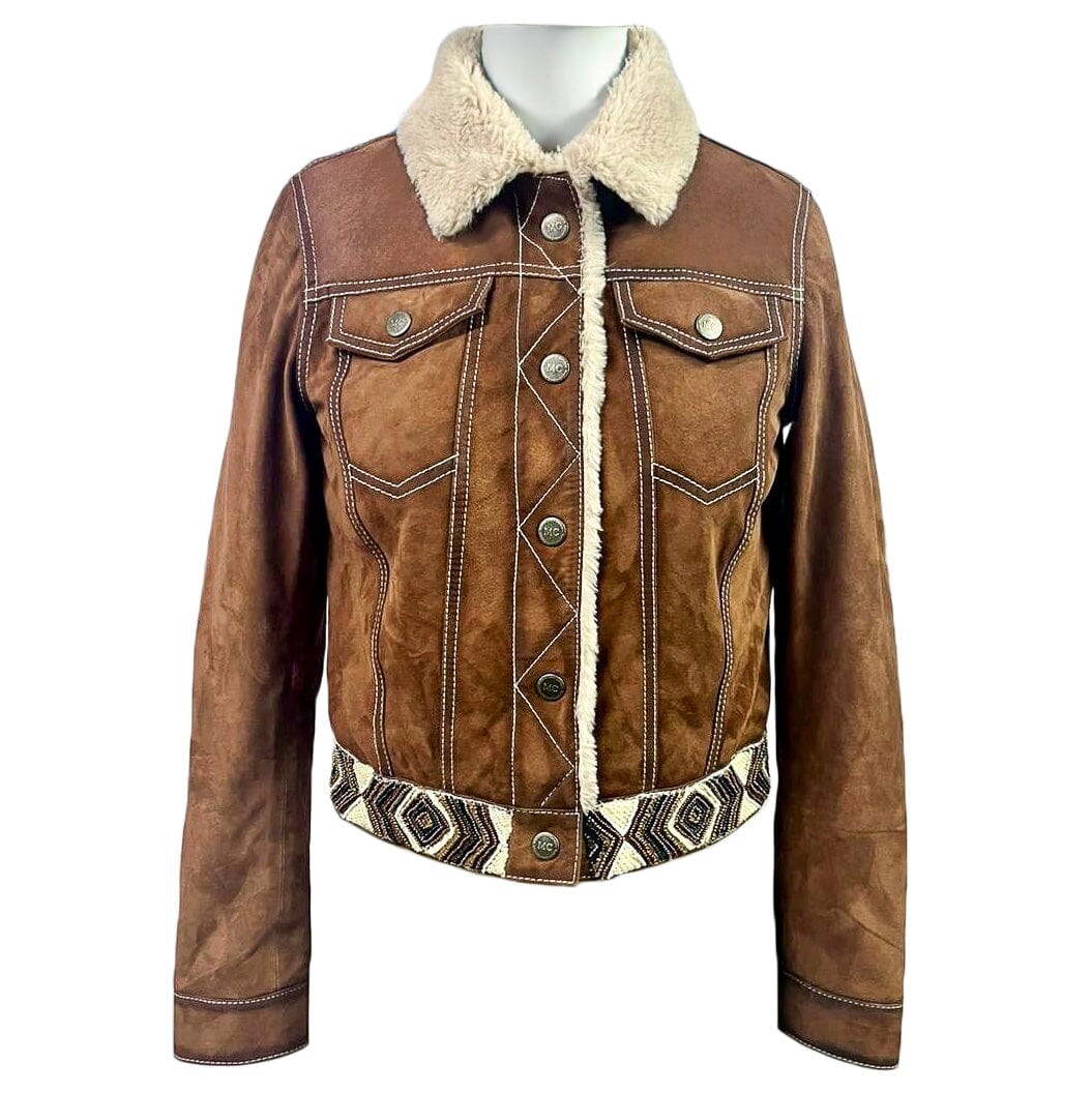 Bison Leather Beaded Jacket - BISNDT