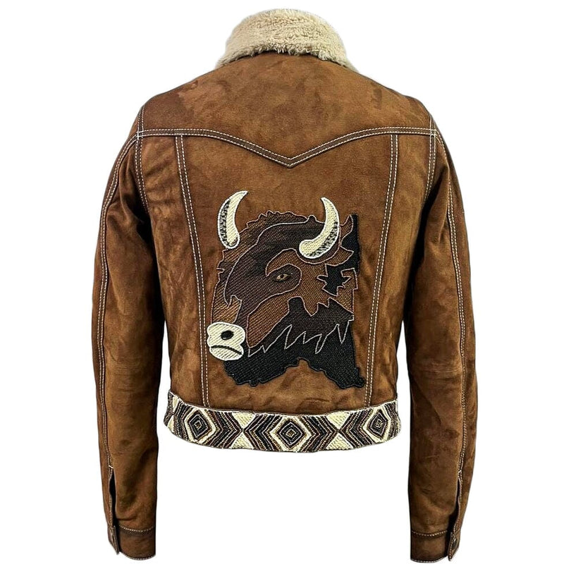 Bison Leather Beaded Jacket - BISNDT