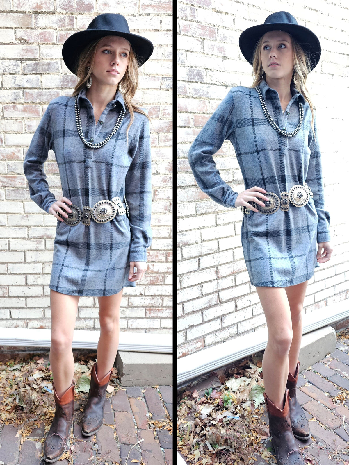 Blue/Grey Shirt Dress - DMC1