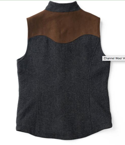 Channel Wool Vest - Charcoal Herringbone - VMC6