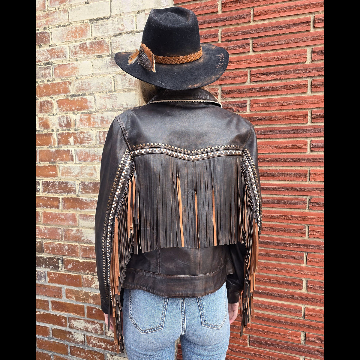 Embroidered Fringe Jacket - Chocolate - Scully - JSY36