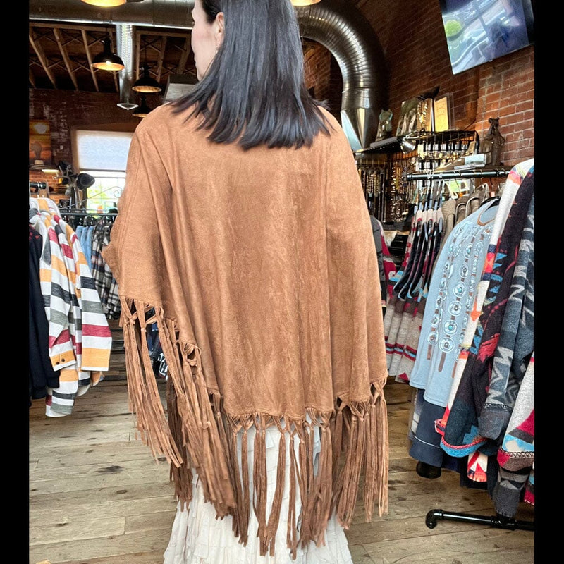 Faux Suede Fringe Shawl - Hickory - Tasha Polizzi - SHTP3-HK