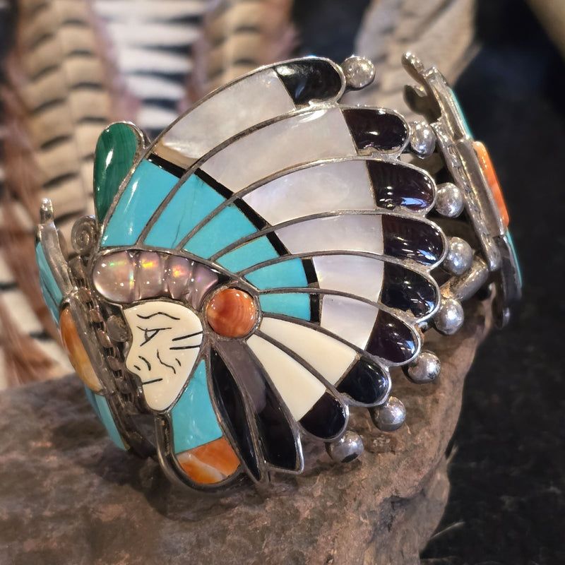 Inlay Cuff Indian Chief Head - CWP10