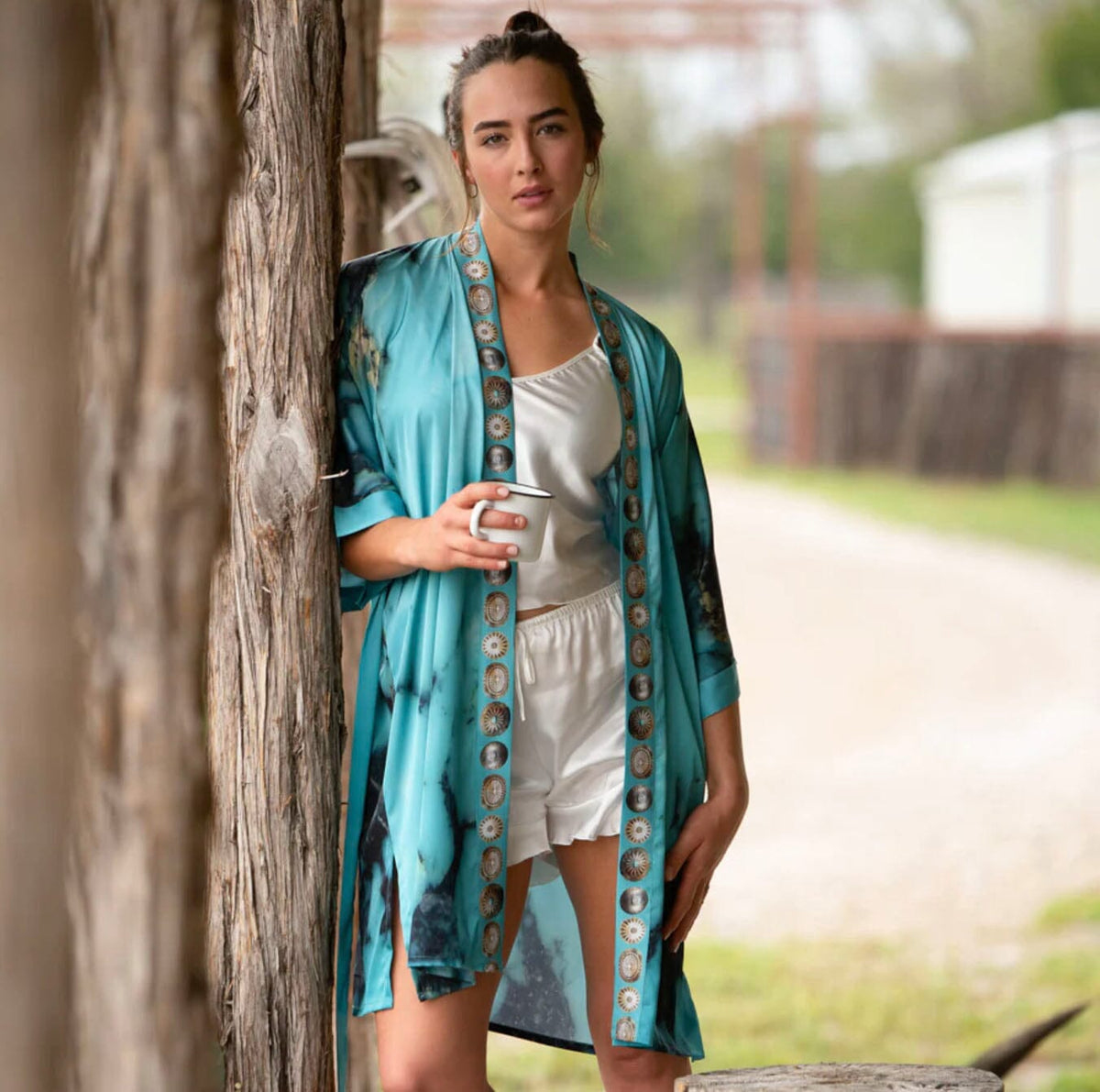 Kimono-Style Robe - Kingman Turquoise