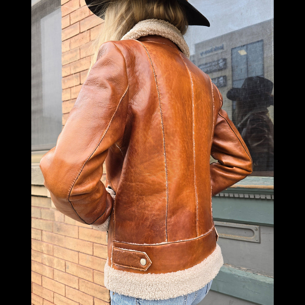 Leather Bomber Jacket - Cognac - Scully - JSY34