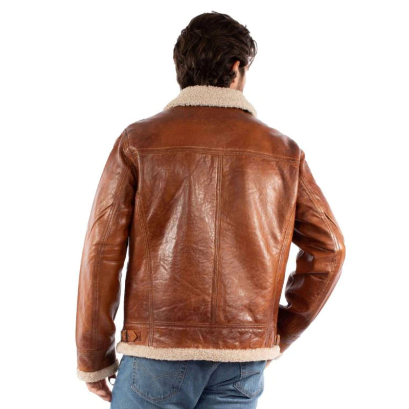 Leather Bomber Jacket - Cognac - Scully - JSY39