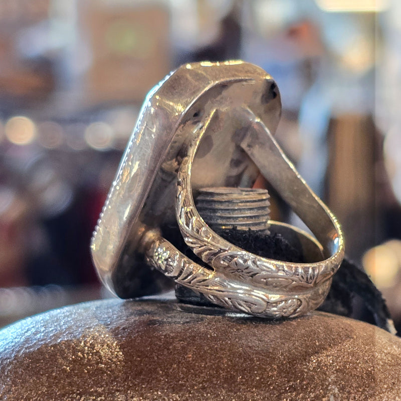 Pyrite & White Stone Ring - Size 10 - RMH192