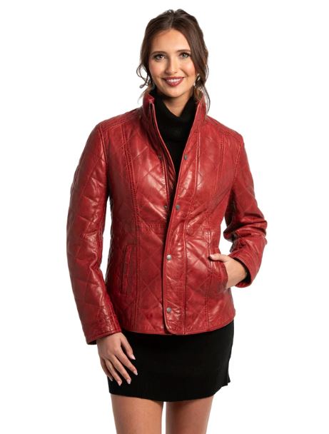 Red Georgia Leather Jacket - JMC16