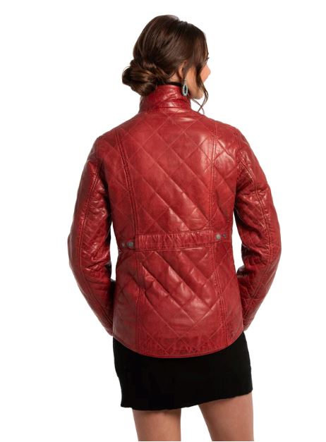 Red Georgia Leather Jacket - JMC16