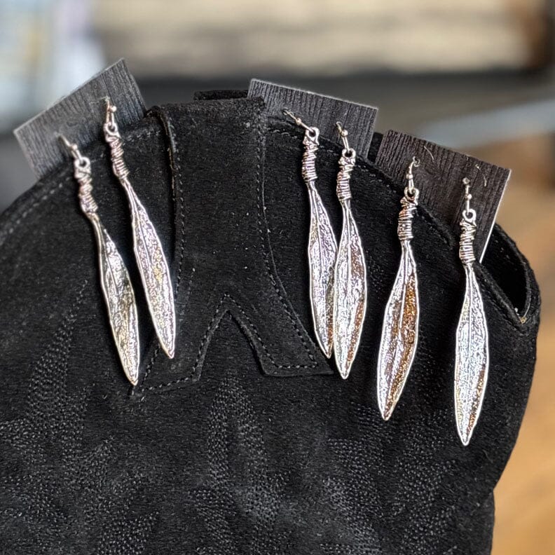 Sterling Feather Earrings - ELM4