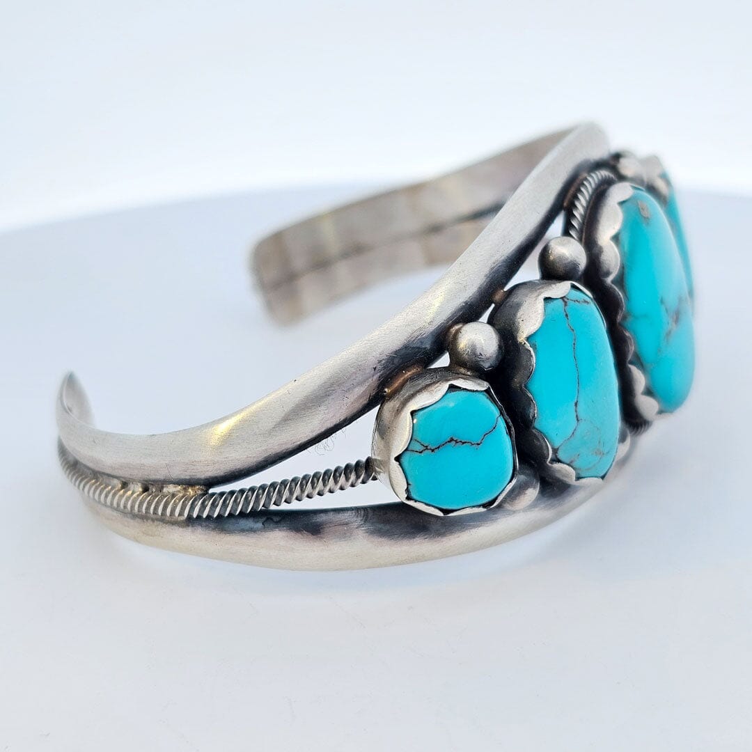 Sterling Silver 5-Stone Turquoise Cuff - CSW20