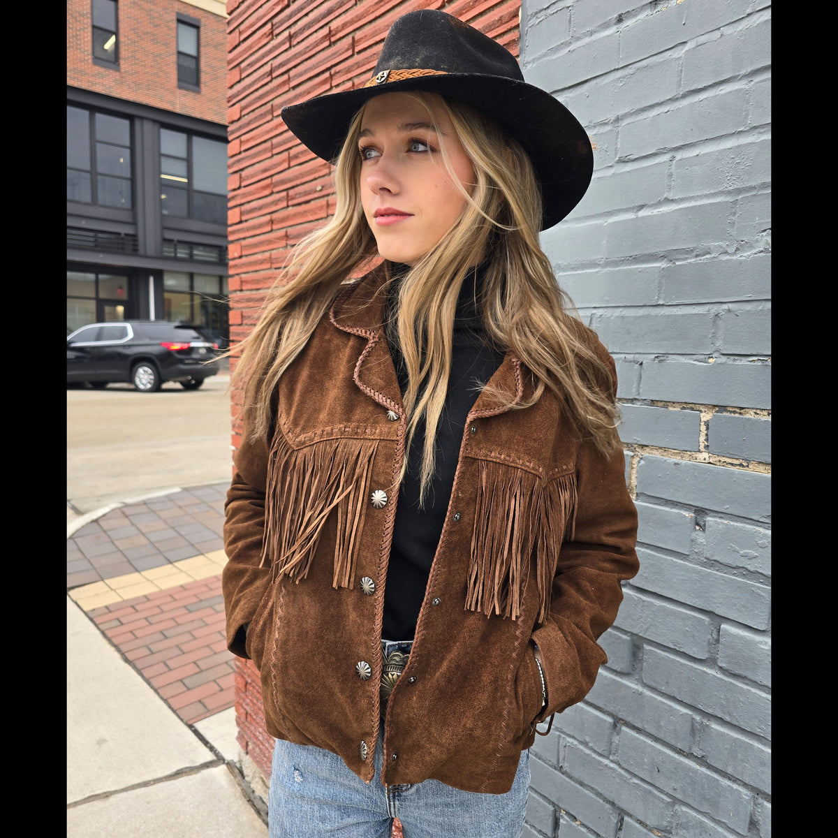 Suede Fringe Jacket - Cafe Brown - Scully - JSY37