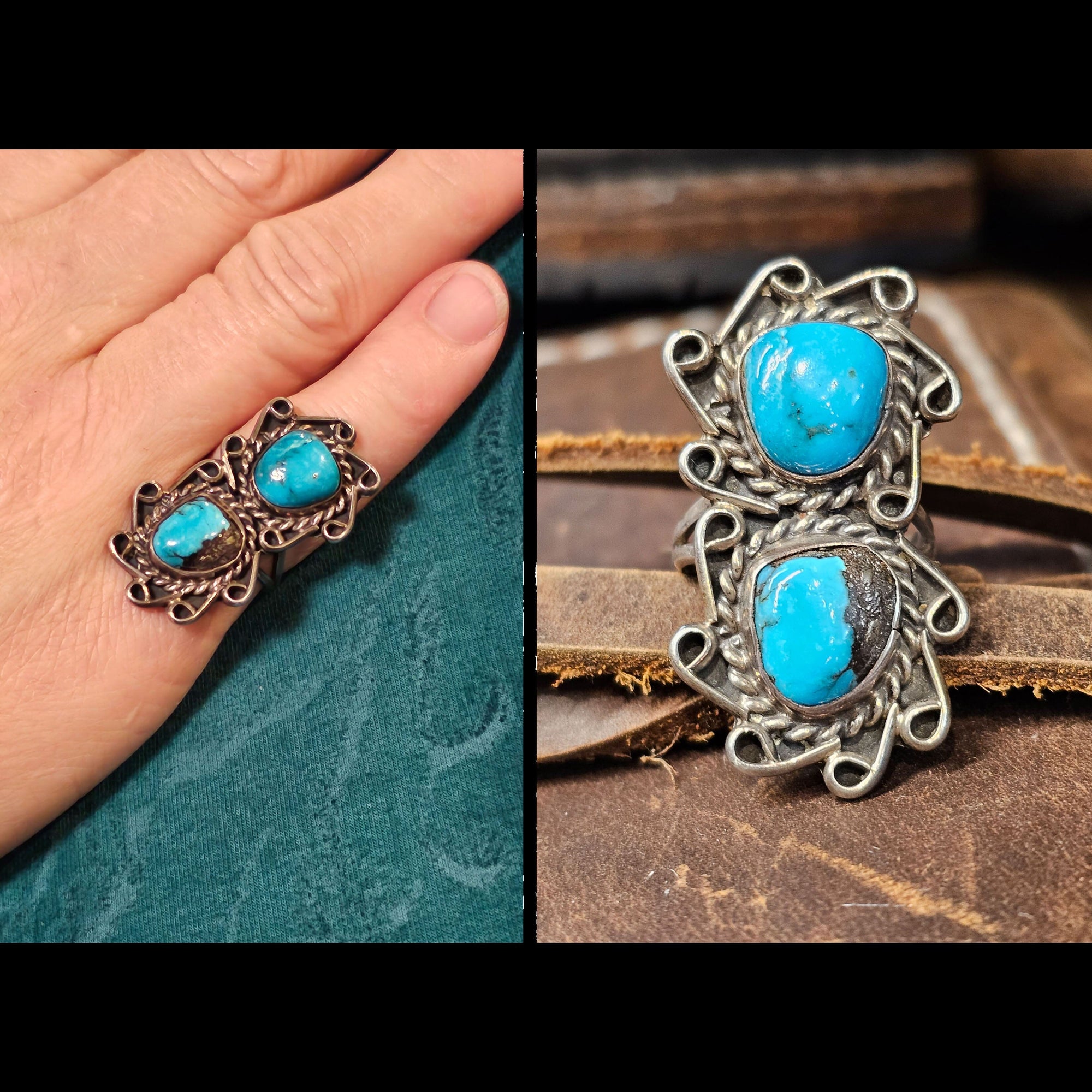 Turquoise Stone Stylish Ring - Platear