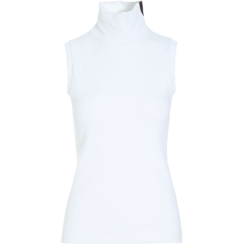 White Sleeveless Hi-Neck Top- 71003W