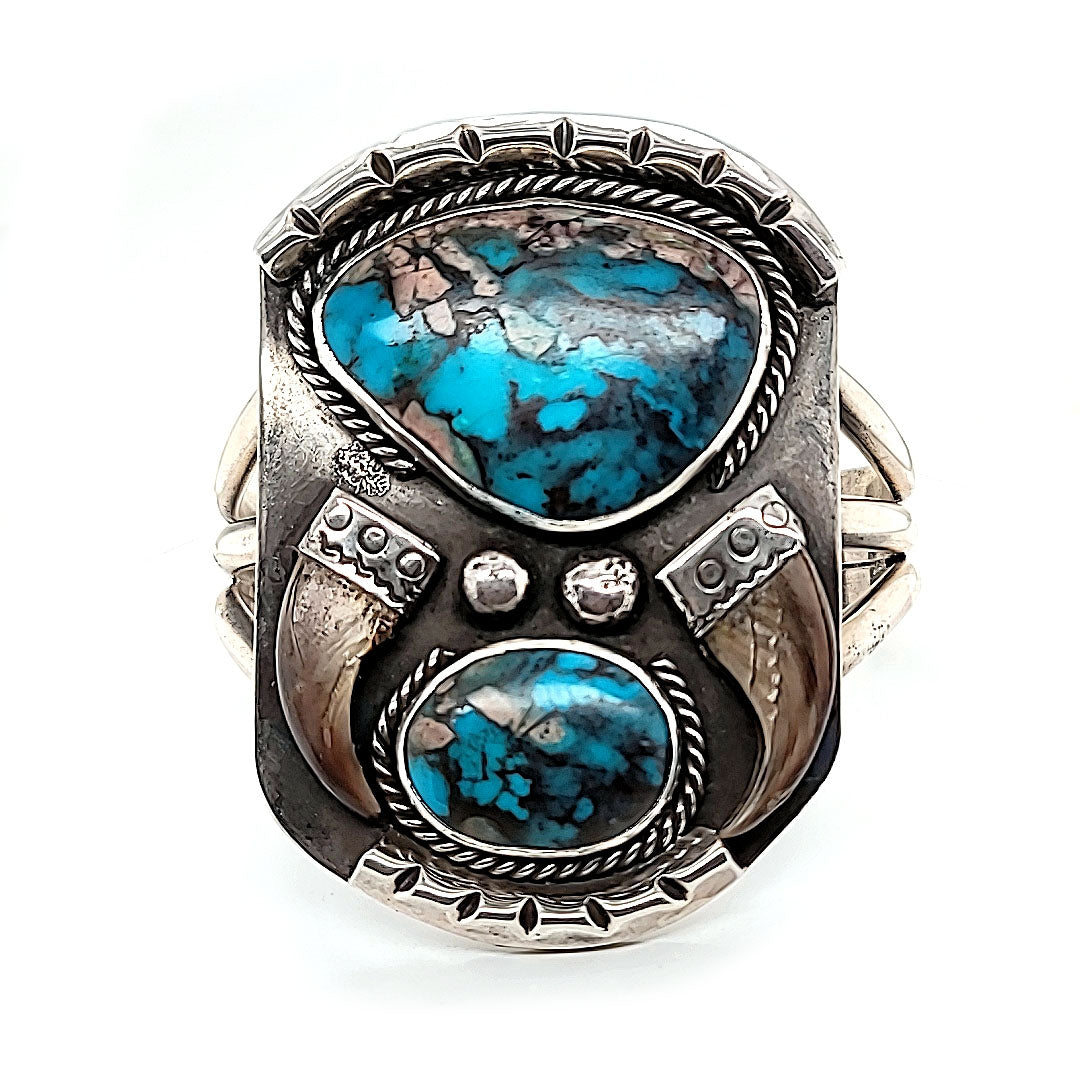 2-Stone Turquoise Cuff - CMH70