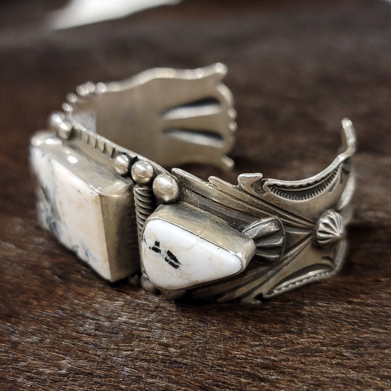 3-Stone White Buffalo Cuff - CU101