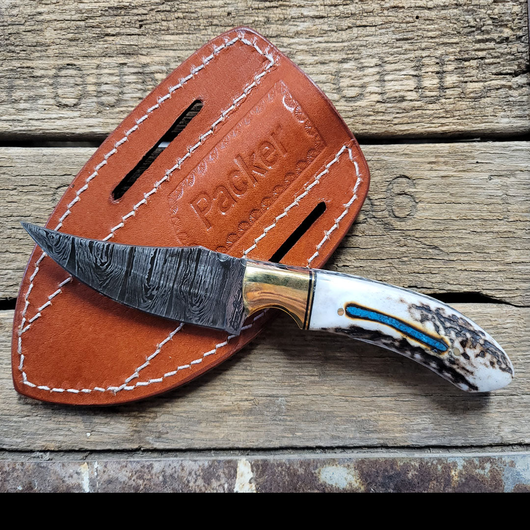 Antler Knife W/Turquoise - AK17-D