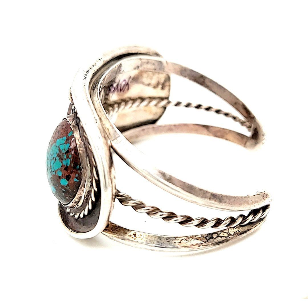 Bisbee Turquoise. 3-Stone Cuff - CMH25