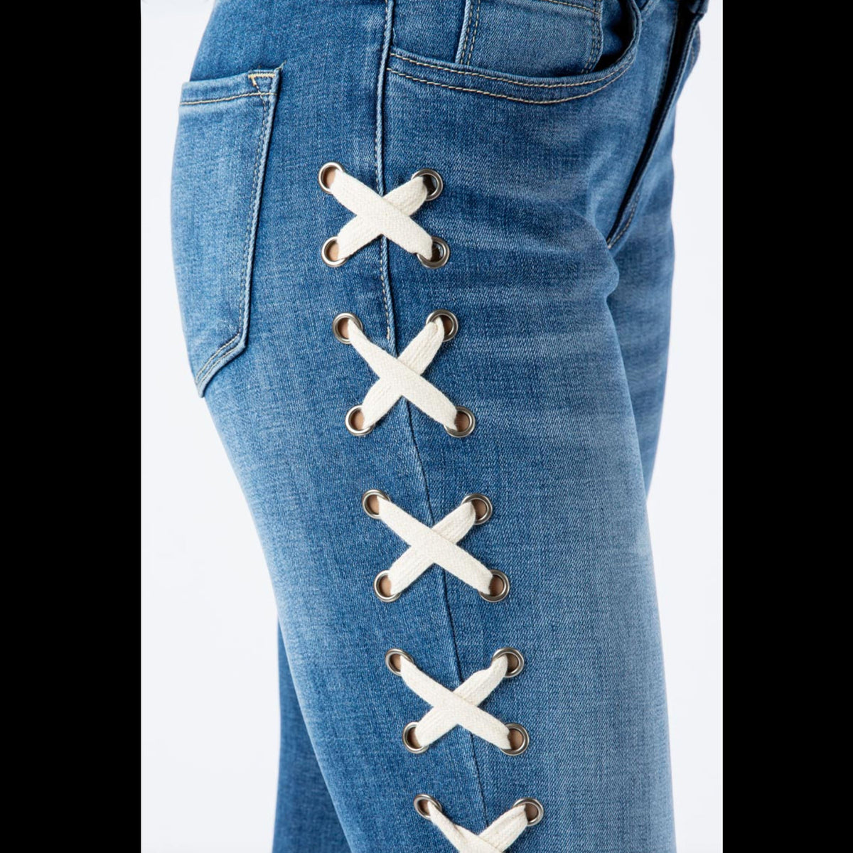 Blue Denim Lace-Up Skinny Leg - PTVOC2