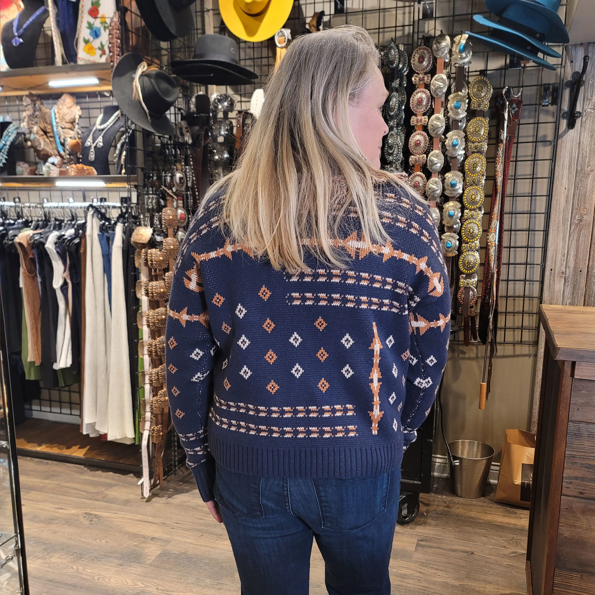 Fringe Navy Cardigan - Pendleton - WPD2