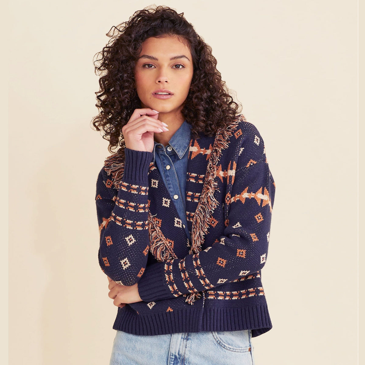 Fringe Navy Cardigan - Pendleton - WPD2