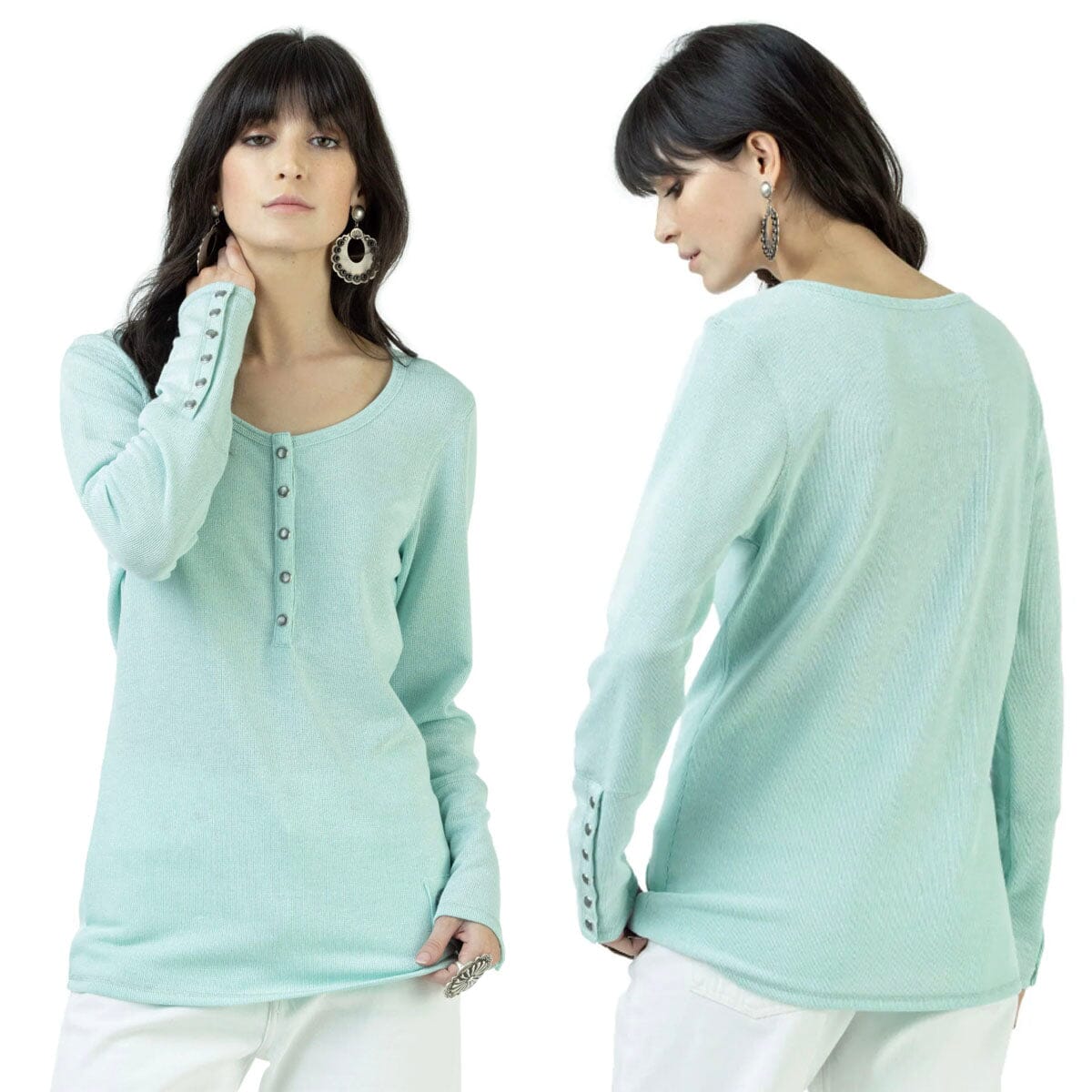 Glam Henley Top - Celestial Sky - Double D Ranch - TDD14