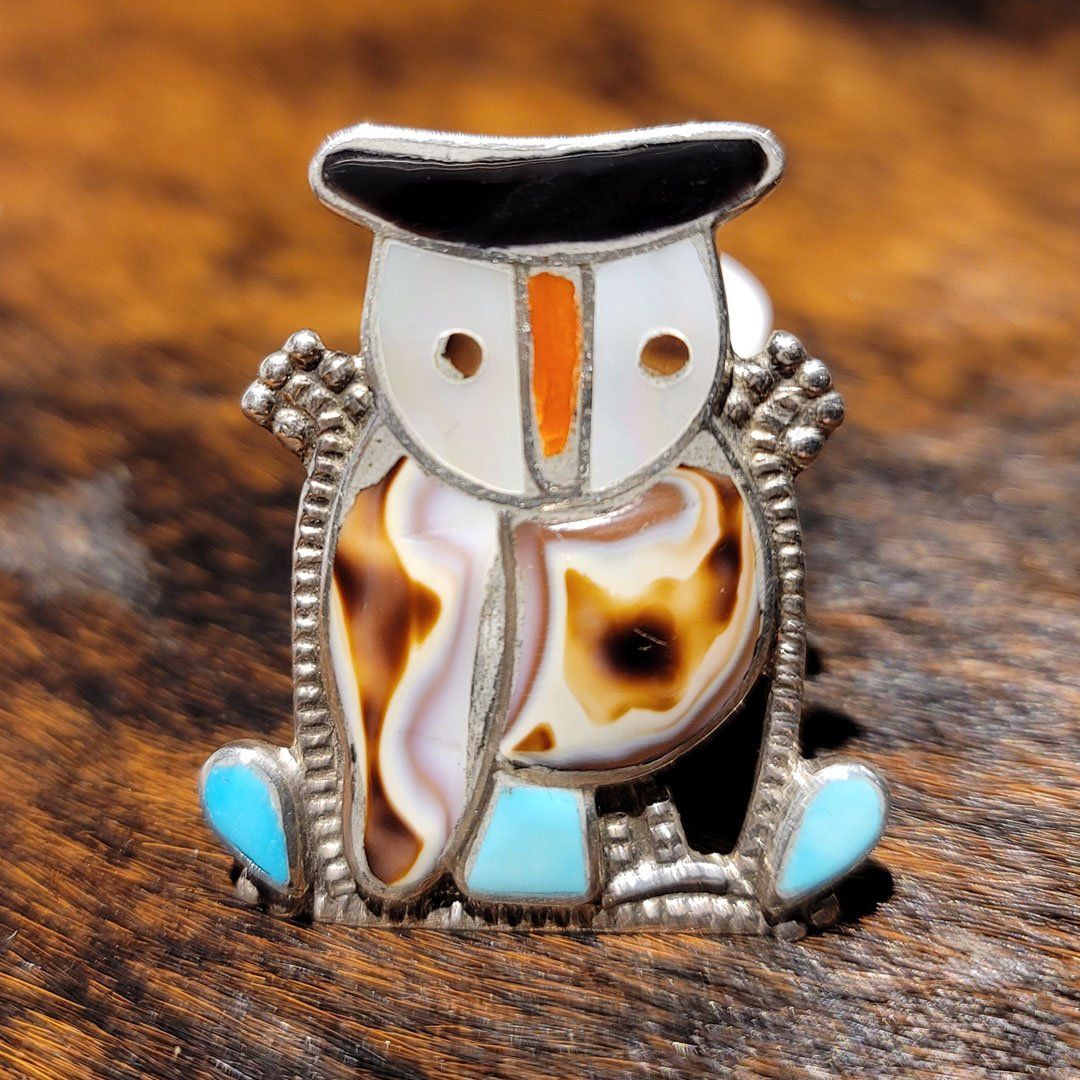 Inlaid Owl Pin - PNMH3