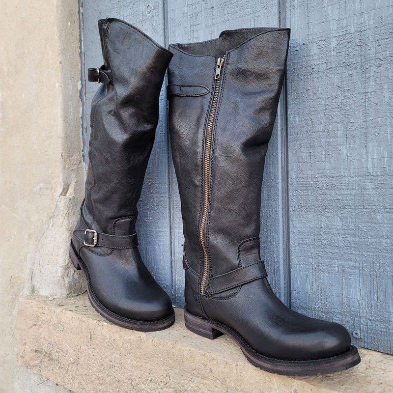 Tall Moto Black Boot - BTLB12