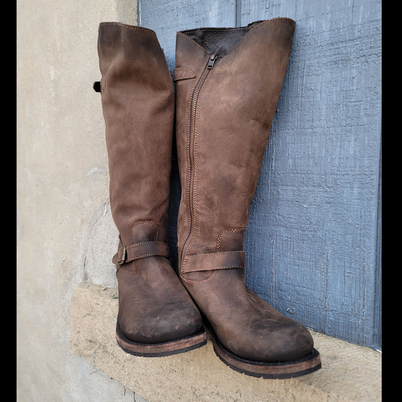 Tall Moto Brown Boot - BTLB13