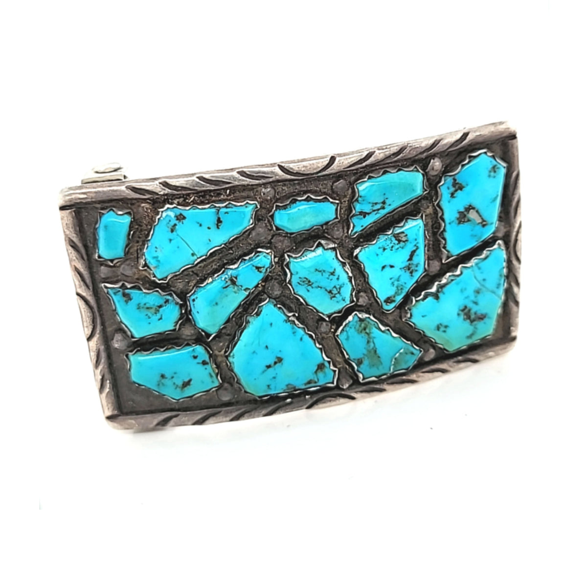 Turquoise Cluster Belt Buckle WAYNE - BBMH4